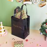 Large Luxury Custom Black Shopping Paper Bags For Gift Packaging Jewelry Clothes