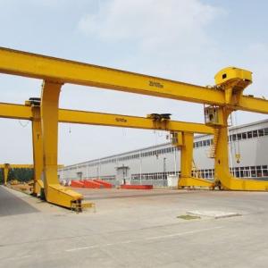 China Rail Mounted Double Trolley 50t Goliath Single Girder Gantry Crane on sale
