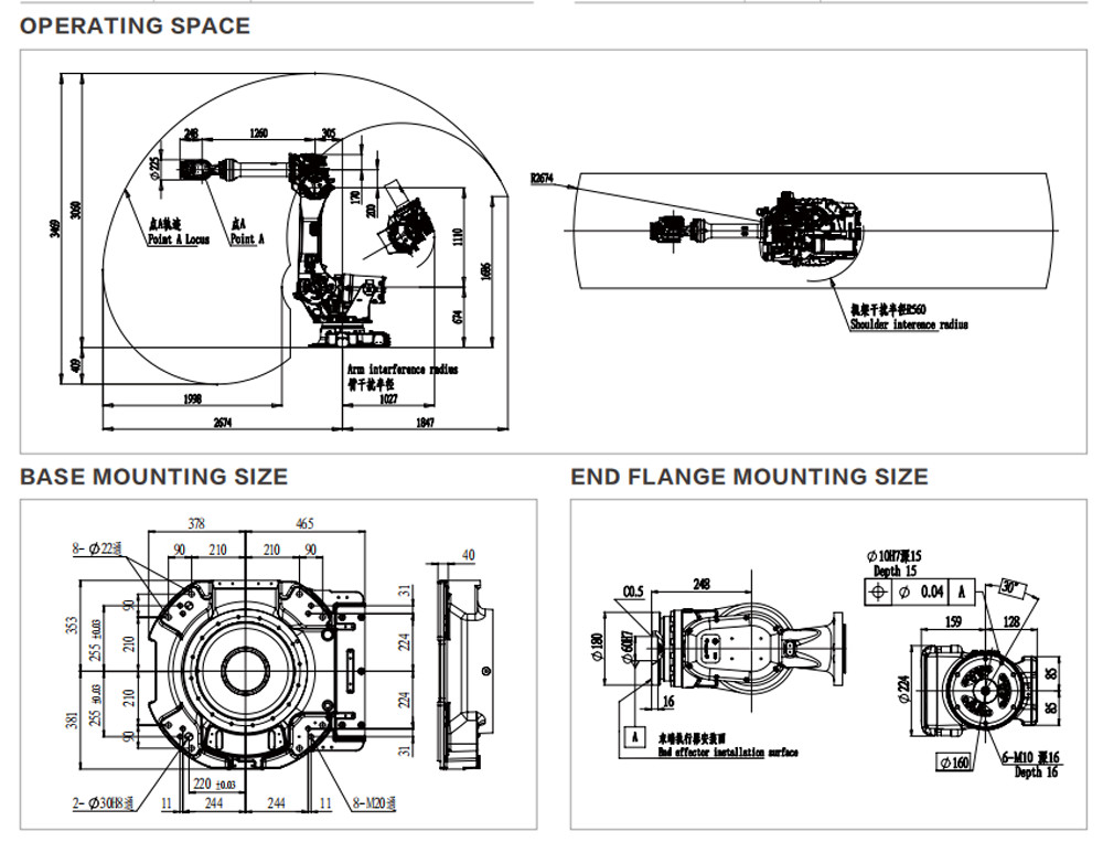 Spot Welding Robot Handling Operations For Auto Parts Food And Beverage Constructions Logistics Warehouse ER210-2700