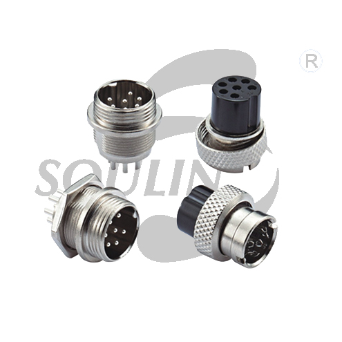 Brass M12 7 Pin Aviation Plug Connector Waterproof Silver Platedover Ni