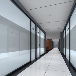 China Narrow Frame Acoustic Tempered Glass Partition Walls 12mm Thickness wholesale
