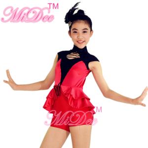 China Cap Sleeves Hip Hop Dance Wear Lacing Across Middle Font Bodice With Back Centre Zipper wholesale