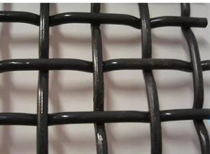 China Black Woven Vibrating Screen Stainless Crimped Wire Mesh High Temperature Resistance wholesale