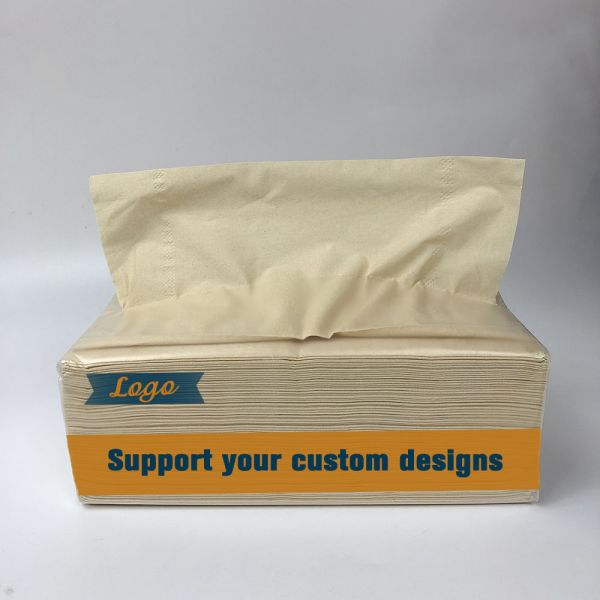 High quality Home office Unbleached bamboo pulp soft 2ply rectangular facial tissue