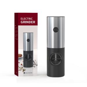 China Stainless Steel Electric Pepper Grinder Adjustable Coarseness 4AAA Batteries Black 200g wholesale
