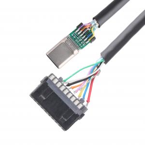 China 20P Female USB 3.0 Type-C to IDC Adapter Cable Internal Resistor Black PVC Wire OEM ODM wholesale