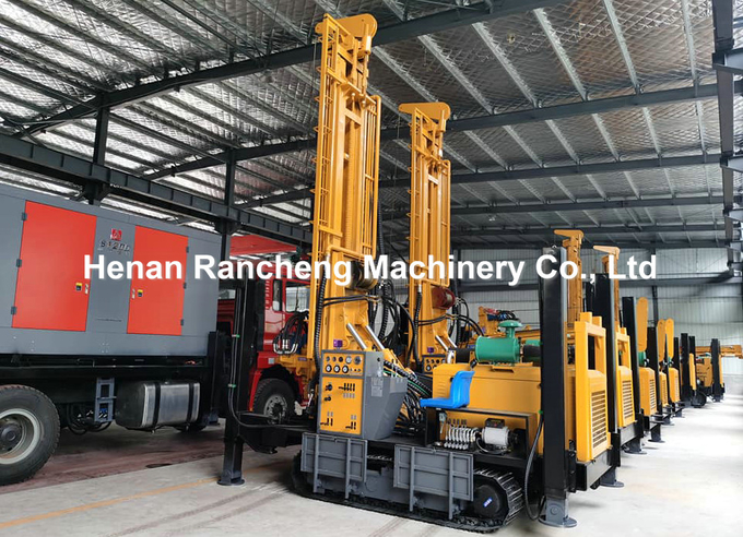 Hydraulic Borehole Water Well Drilling Rig 680m Crawler Mounted Machine With 154KW Cummins Engine
