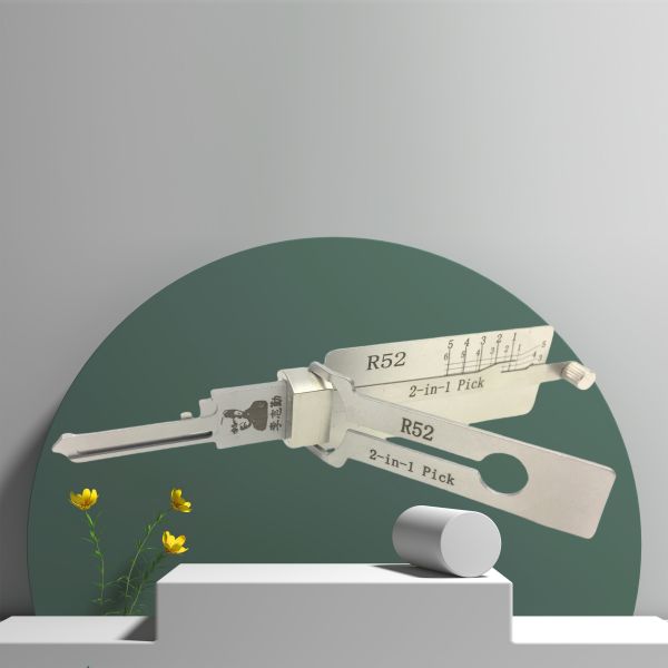 Lishi Tool R52 Model 2-in-1 Decoder and Pick Tool for Mitsubishi Locksmith with Metal Material