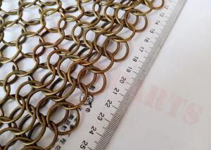China Stainless Steel 20mm Ring Mesh Curtain Hanging Bronze Color For Interior Partitions wholesale