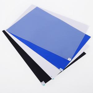 China Customized Cleanroom Disposable Adhesive Laminated peel off transparent white blue sticky mat on sale