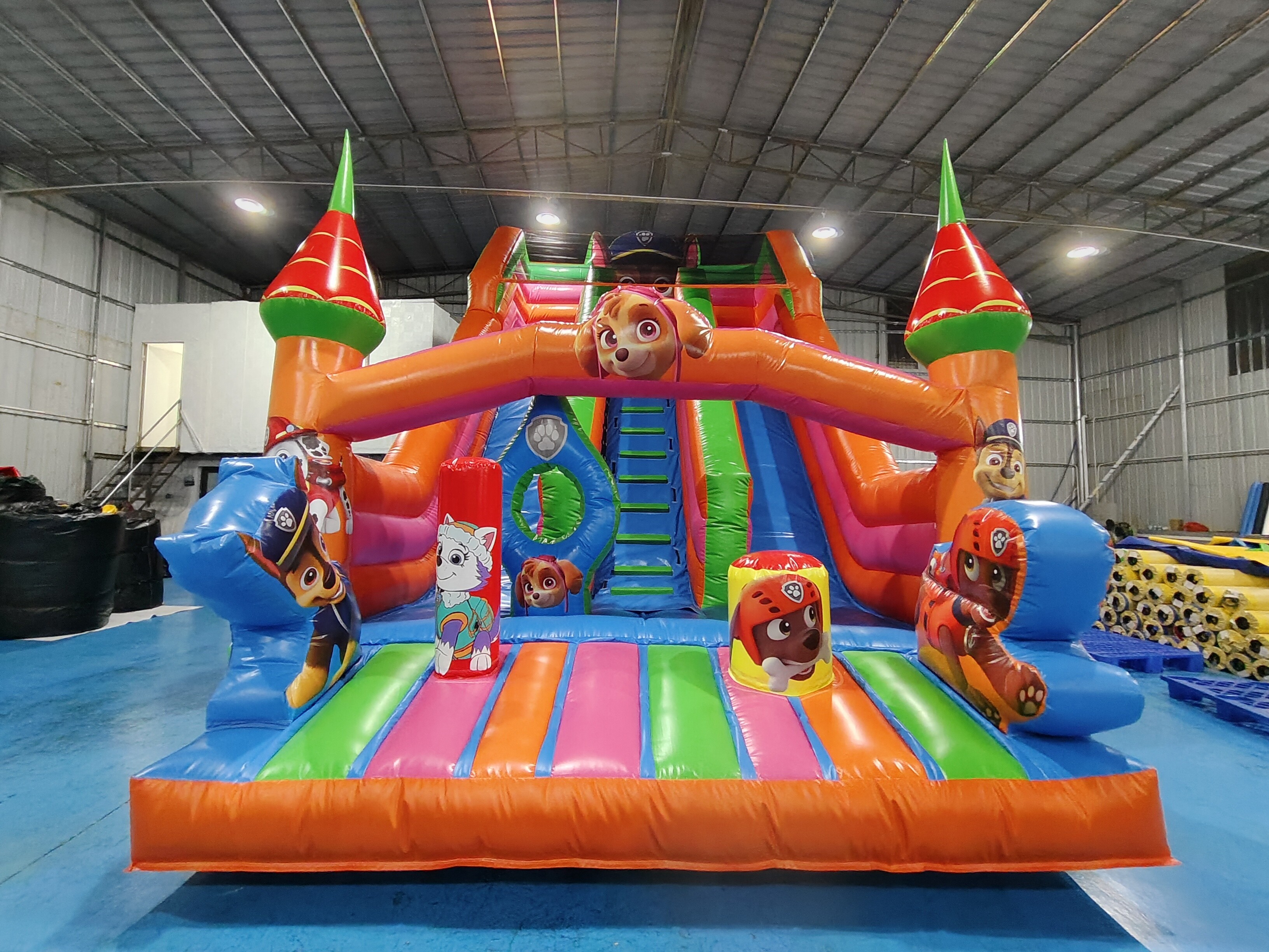 Popular Commercial Inflatable Slides PAW Patrol Theme Inflatable Slides Castle For Kids And Adults