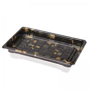 China Printed PS Plastic Sushi Tray Recyclable Dustproof on sale