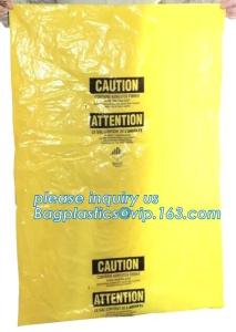China Yellow Asbestos Disposal Removal and Burial Bags, manufacturer supply Customize yellow color plastic Bag for packing asb wholesale