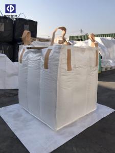 China Plastic Jumbo PP Bulk Bags 1000kgs Loading Weight White Color 4 Cross Corner Loops wholesale