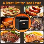 Steel 4 In 1 Outdoor Pizza Oven with 2-Layer Charcoal Firewood Pellets and Pizza