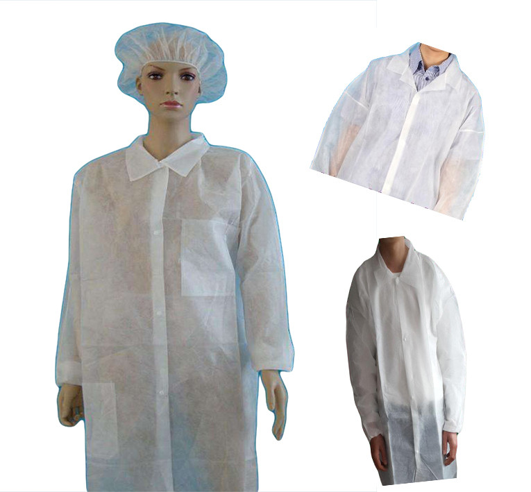 Nonwoven disposable visitor coat,Isolate the dust and bacteria,visitor gown with pocket