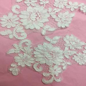 China Ivory Venise Cord Lace Applique for Bridal Gown Wedding Dress decor,one pair wholesale