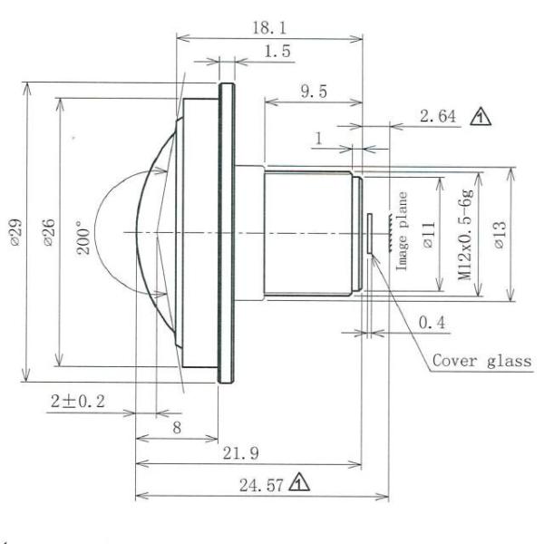 1/2.6" 1.08mm 10Megapixel M12 mount 200degree Fisheye Lens for OV10823 OV13850