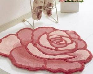 China Romantic Rose acrylic Handtufted home rug Mat Pink Color wholesale