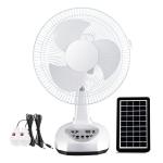 12 Inch Solar Rechargeable Fan With Battery And 2 pcs LED Bulbs Sustainable