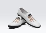 Hand Painted Pattern Mens Leather Loafers Custom Cartoon Shoes Fashion Style
