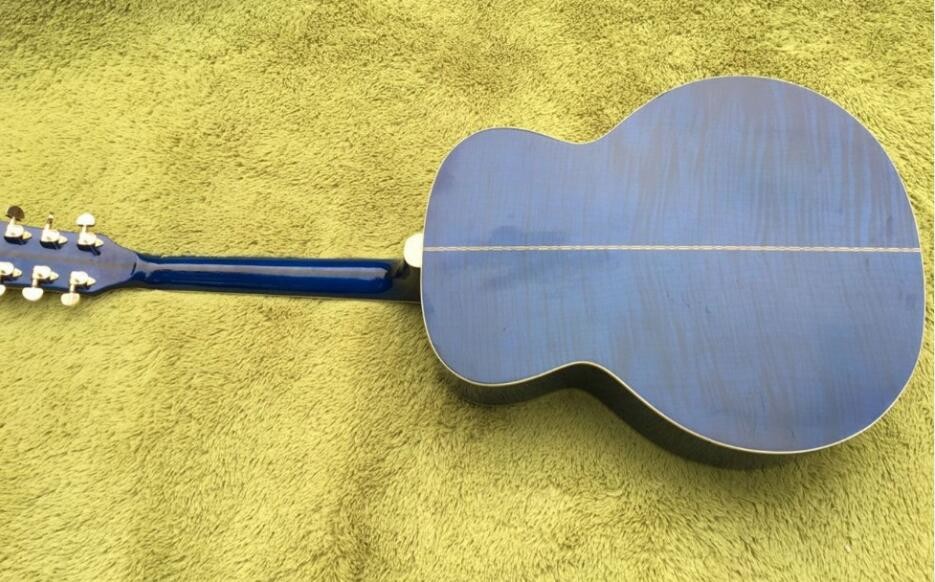 2018 Chibson G200 acoustic guitar transparent blue GB G200 electric acoustic presys blend Mic guitar Jumbo GB200