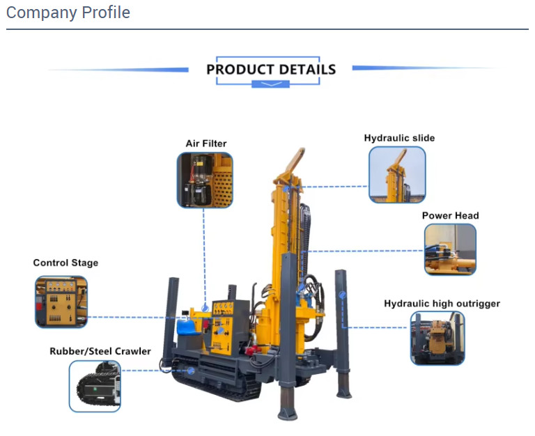 Two Hundred Meters Borehole Pneumatic Drilling Rig Equipment For Deep Hole Blasting
