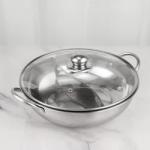 Multifunction Hot Pot Soup Cooker Set Cookware Glass Lid SS410 Soup Pots