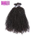 Brazilian Afro Kinky Curly Human Hair Weave Bundles With Closure 4Bundles Deals