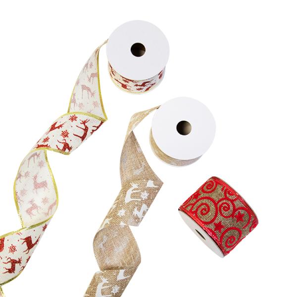 Wholesale colorful Custom patterned ribbon for bouquets plaid ribbon
