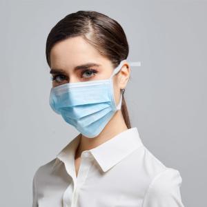 China Blue Earloop Disposable Medical Mask Non Woven Material 3 Ply Custom Printed wholesale