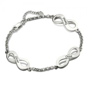 China 7.5in 6 Gram Infinity Name Bracelet Boyfriend Personalized Name Bangles SGS on sale