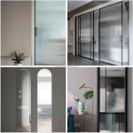 Customized Color Frosted Glass Door Fluted Moru Tempered Glass for Interior Home