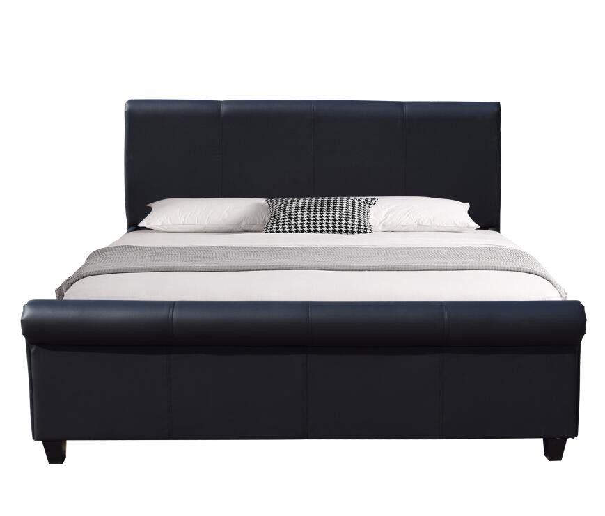 Wholeasle Upholstered bed black Faux Leather bed