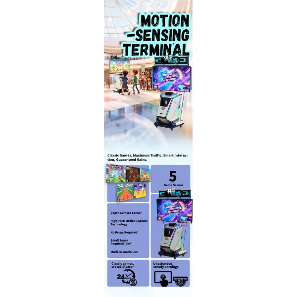 All-in-One Gesture-activated Interactive Game Machine for Modern Waiting Areas