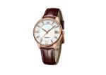 Leather Ladies Wrist Watch , Two Layers Dial Automatic Mechanical Watch