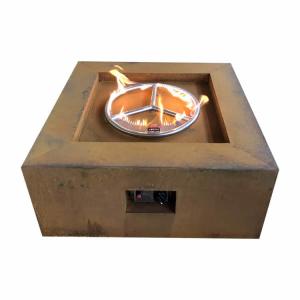 China 2.6ft Natural Gas Fire Pit 400mm Rectangular Corten Steel Fire Pit Table wholesale