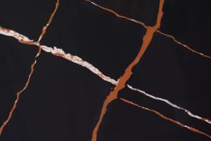 China Black 3200*1600*20mm Size Calacatta Lightning Patterned Quartz Slab wholesale