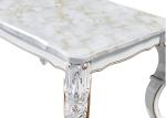 Pearlescent White Painted Rectangular Marble Dining Table