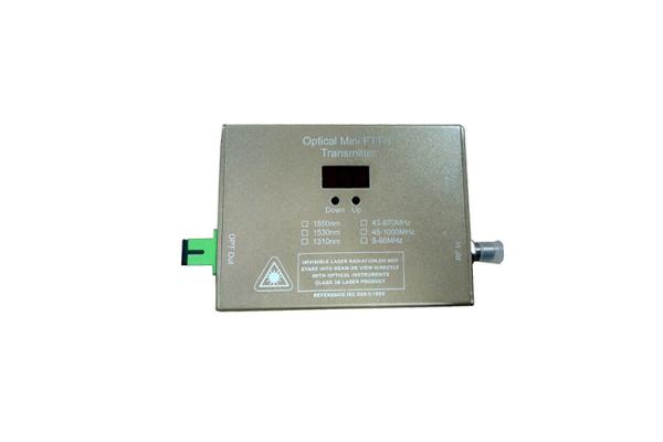 SC/APC Fiber Connect 1310nm Mini Optical Transmitter 12mW For CATV Narrow