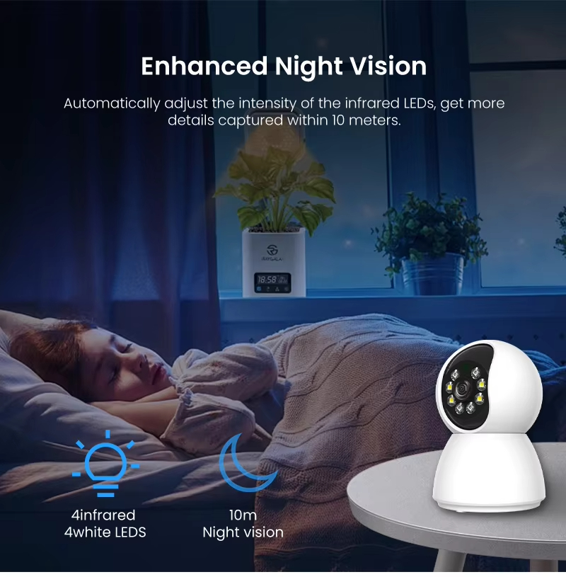 Indoor Wifi PTZ Home Network Camera Wireless Mini Smart 4mp AI Human Motion Tracking Security CCTV Camera