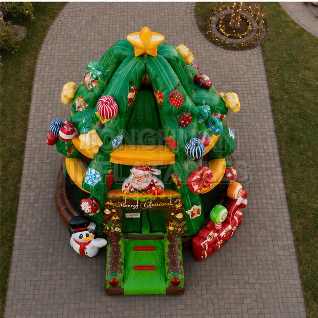 Commercial Christmas Tree Inflatable Bounce House for Holiday Festivals Christmas Events Event Rentals and Family Entertainment Centers
