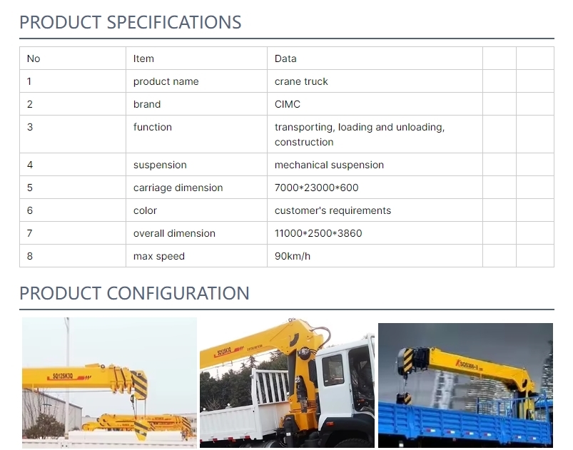 Versatile Cargo Truck Mounted Crane Efficient Lifting And Transport Stability For Construction Logistics Powerful Jib Cranes