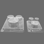 Custom 3 Cavity Disposable Clear Round PVC Plastic Accessories Clamshell