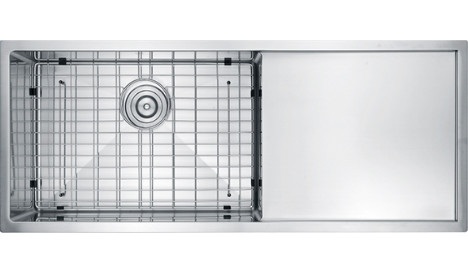 UPC SS Rectangular Undermount Kitchen Sink With Drainboard Household