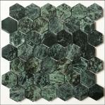Hexagon Waterjet Marble Mosaic Floor Tiles in Black and White for Bathroom