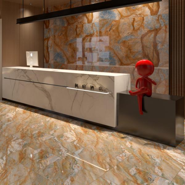 Rectified Edge Marble Look Carpet Look Porcelain Tile for a Seamless and Modern