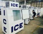 Commercial Single Door Ice Storage Merchandiser With Sticker