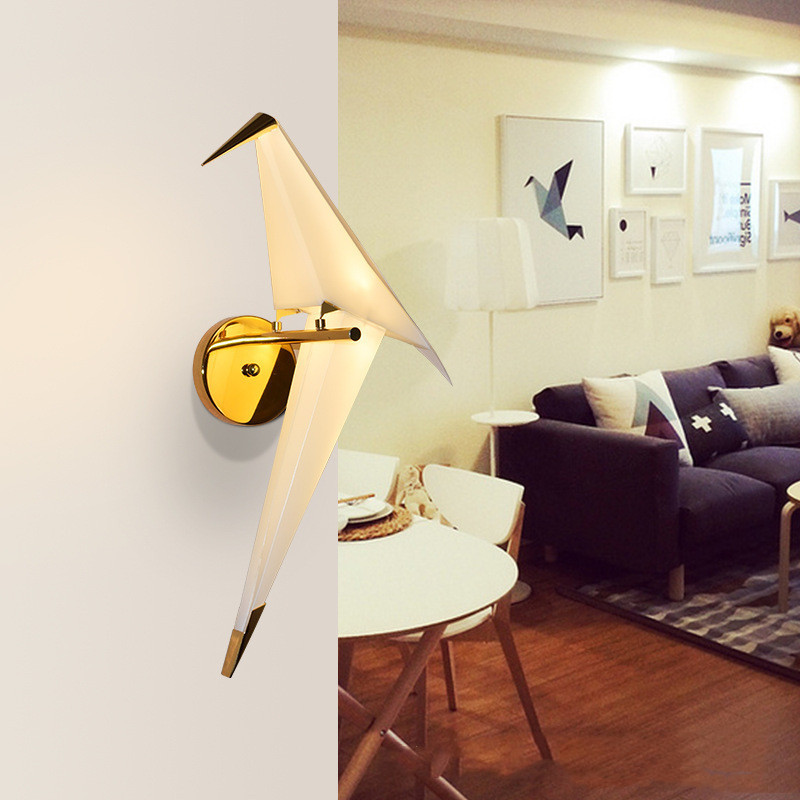 Energy Saving PaperCrane Bird Modern Wall Lamp For Living Room