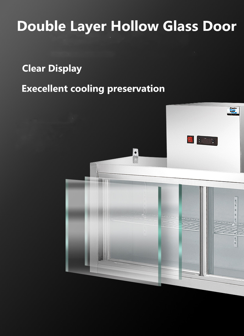 180W Stainless Steel Kitchen Fridge Freezer 140L Anticorrosive Wall Mounted